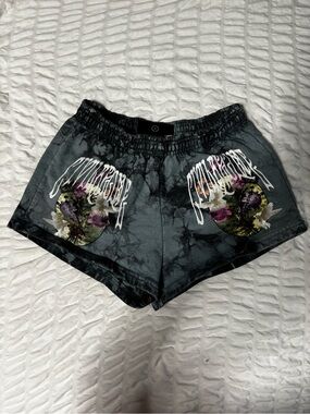 Civil Regime Black Tie-Dye Floral Graphic Women’s Shorts